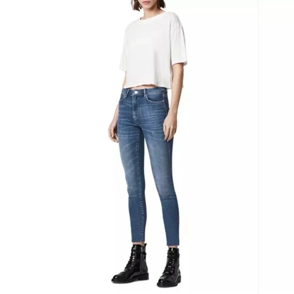 AllSaints Miller Size Me Stretch Skinny Blue Jeans Size M